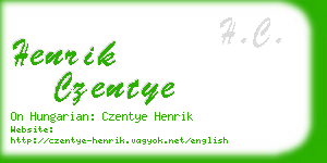 henrik czentye business card